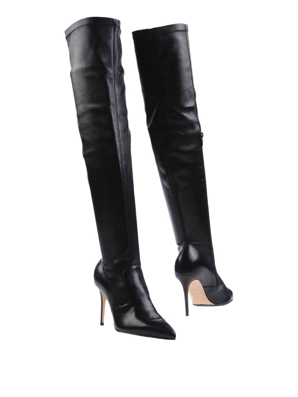 Le Silla Women’s Leather Over-the-Knee Pointed-Toe Stiletto Boots - Black